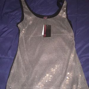 Black and silver sequence party dress